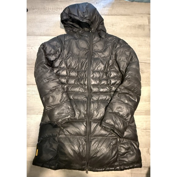 Lolë Jackets & Blazers - Lole Women's Dark Grey Down Puffer Jacket Hooded Size Medium Full Zip Winter
